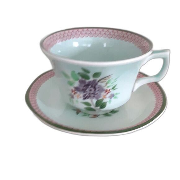 Adams Mandalay Green oversized teacup saucer Calyx Ware English ironstone - Picture 3 of 4